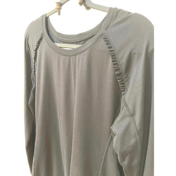 Layer 8 Women’s Active Top Ruffle Raglan Sleeve Lightweight Athletic Tee Size XL - Picture 2 of 5